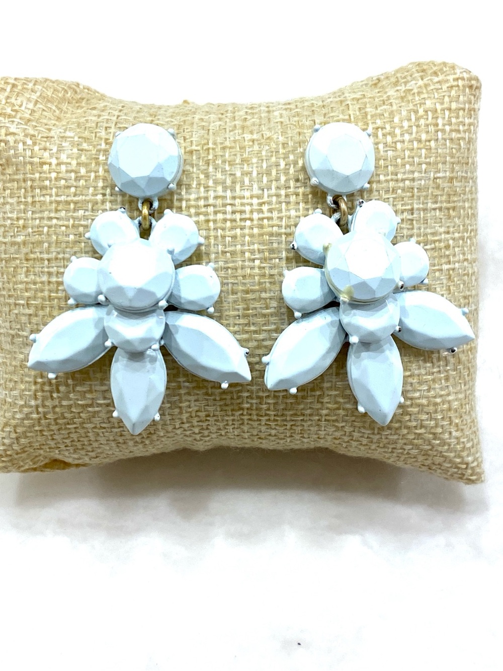 J. Crew Pale Blue Faceted Floral Drop Earrings